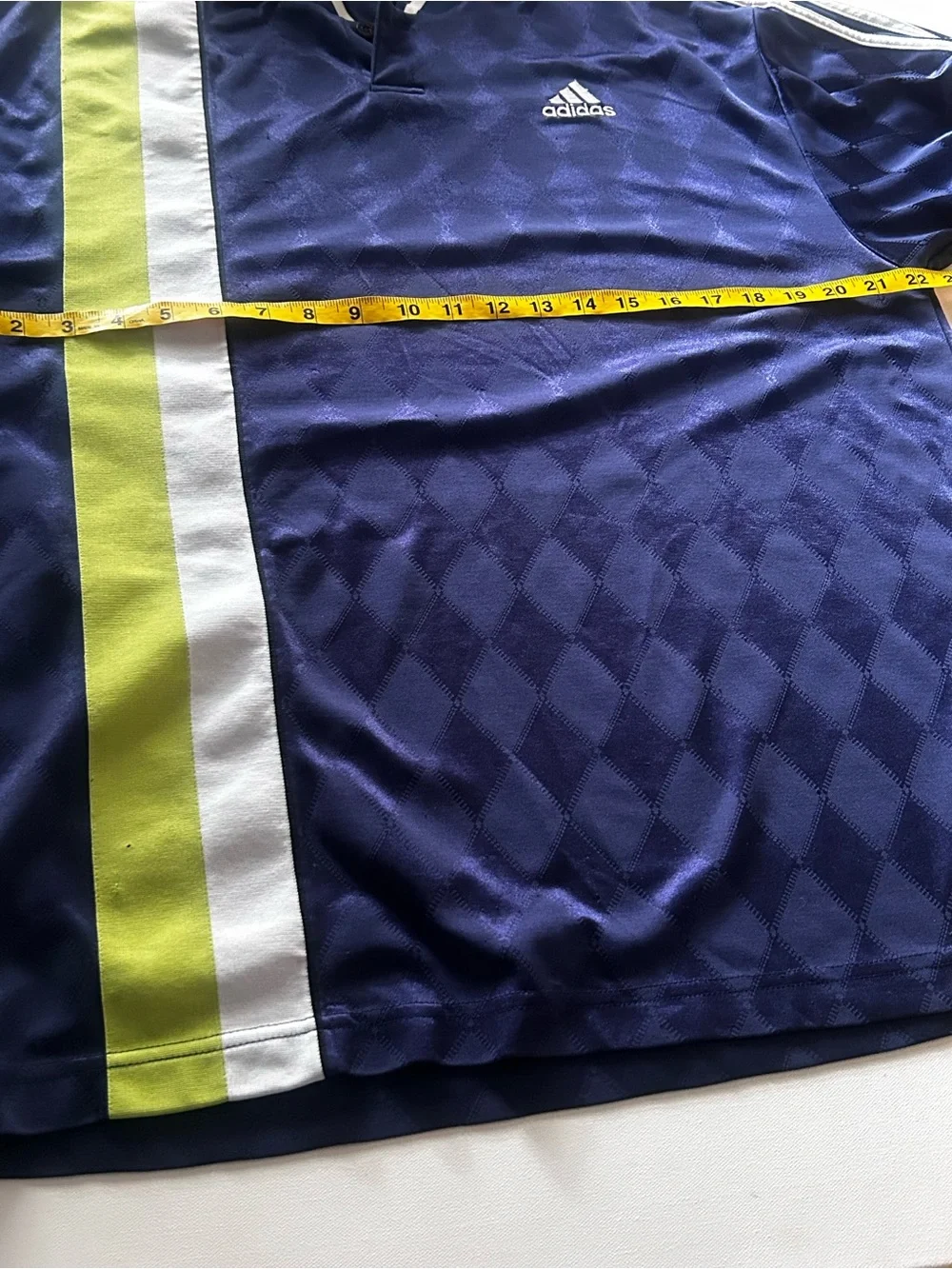 Adidas Soccer Jersey Men’s Collar Navy Blue Green White